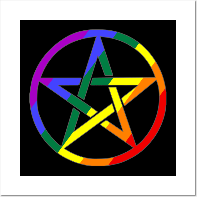 Rainbow Pentacle Wiccan Symbol Wall Art by AmandaPandaBrand